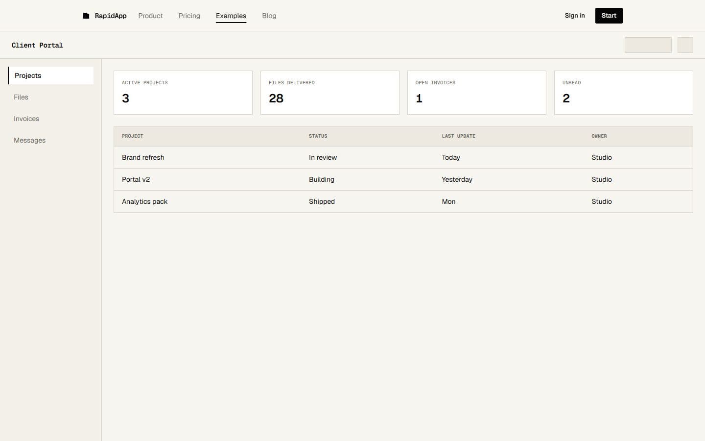 Client Portal screenshot